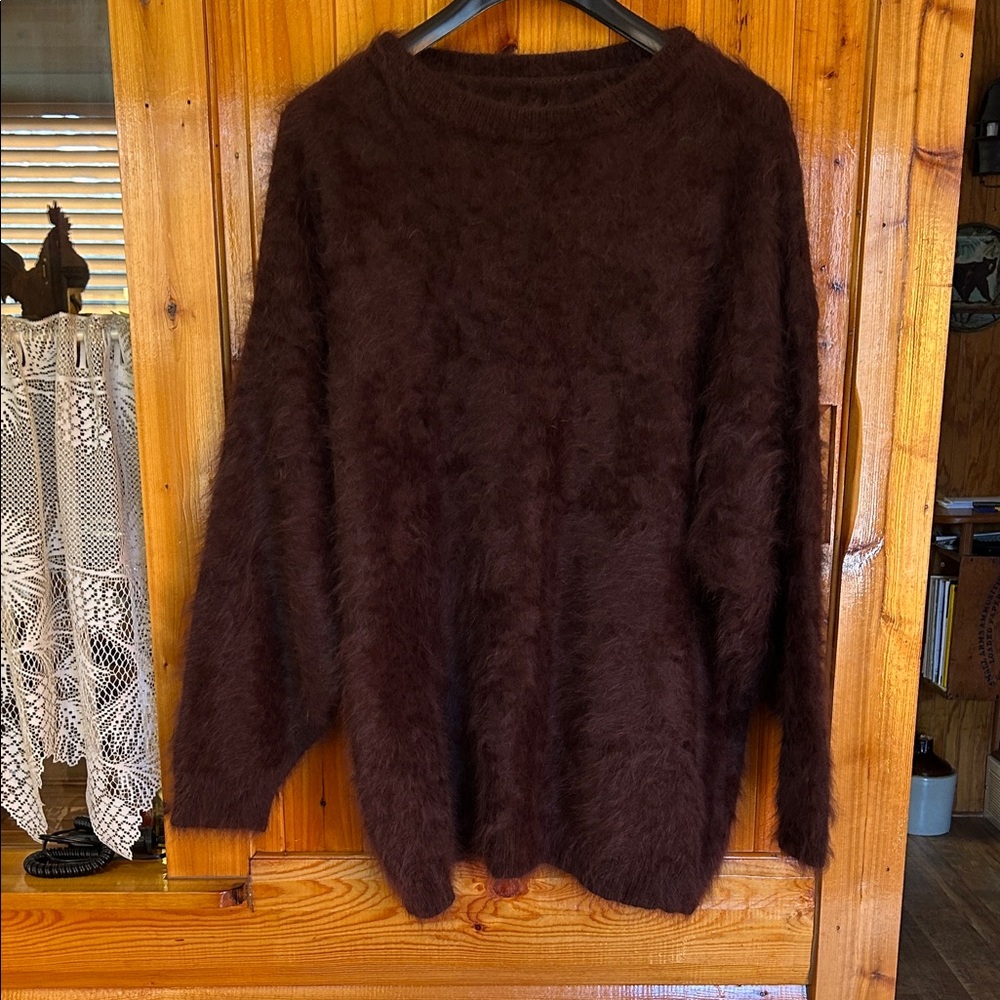 Cozy Brown Angora Sweater